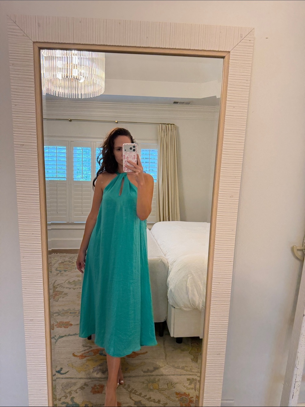 Zara Teal Halter Midi Dress